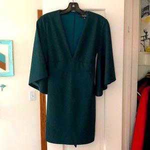 Deep Green Teal Low V Lulus Dress